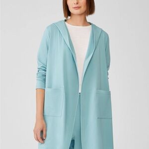 Eileen Fisher Soft Blue Terry Cardigan